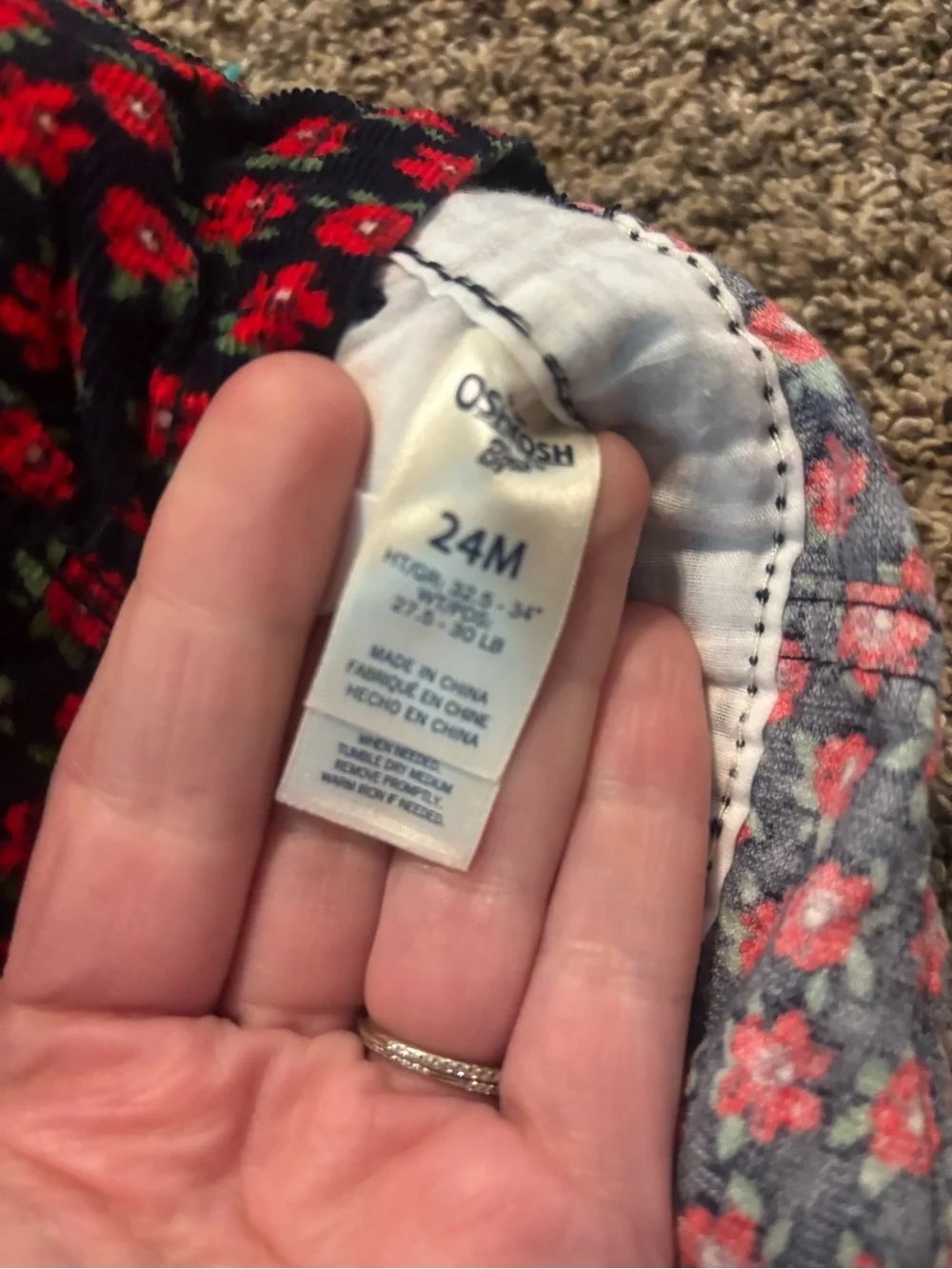 OshKosh B'Gosh Floral Corduroy Baby Overalls